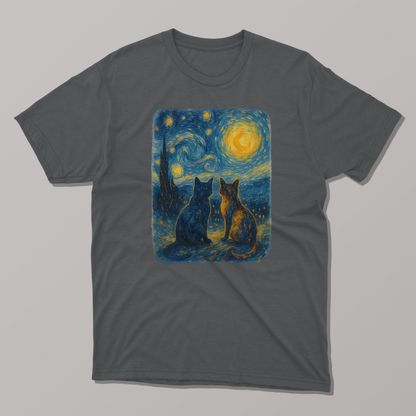 Starry Night Cats T-shirt
