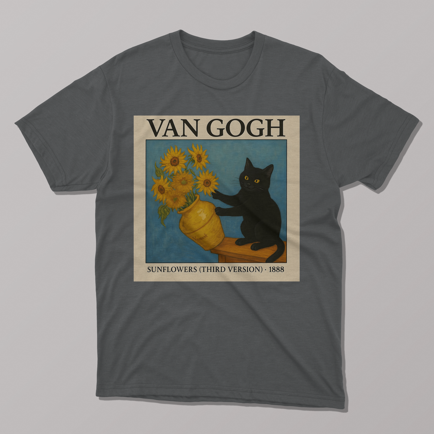 Van Gogh's Sunflowers Cat T-shirt