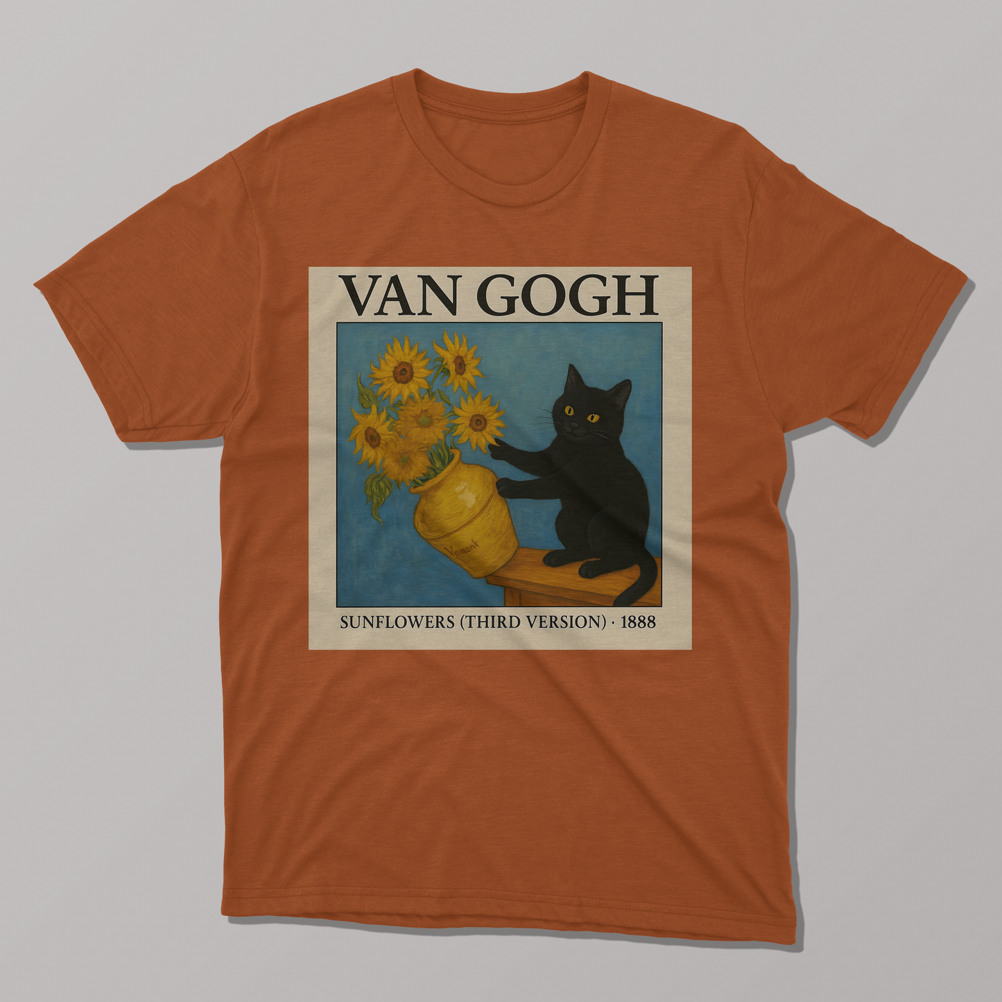 Van Gogh's Sunflowers Cat T-shirt