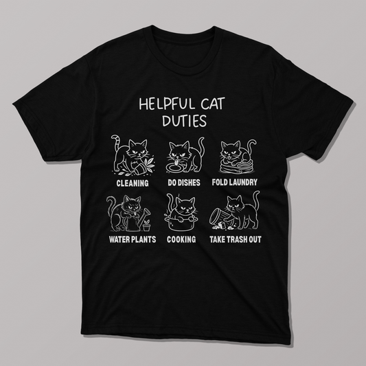 Helpful Cat Duties T-shirt
