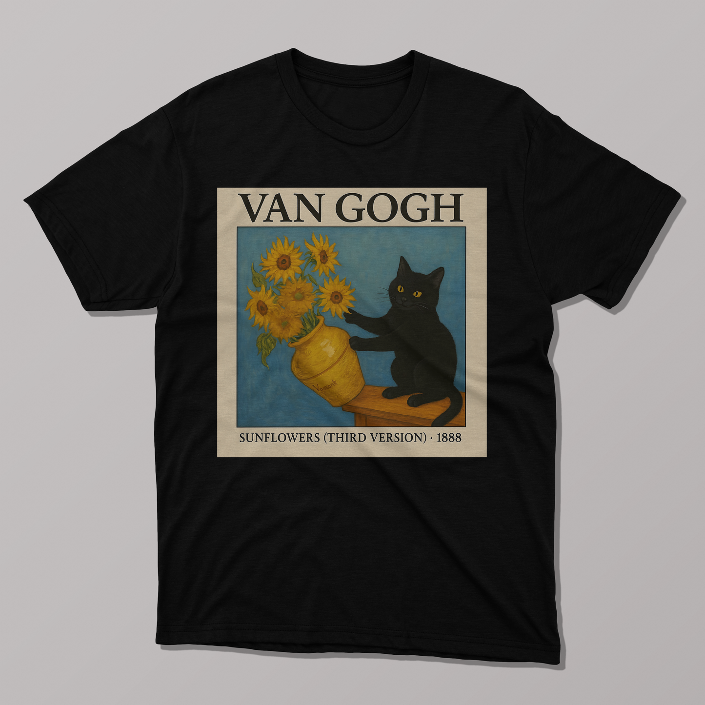 Van Gogh's Sunflowers Cat T-shirt