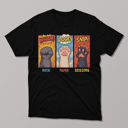 Rock Paper Scissors Tee - Fun Shirt For Cat and Game Lovers