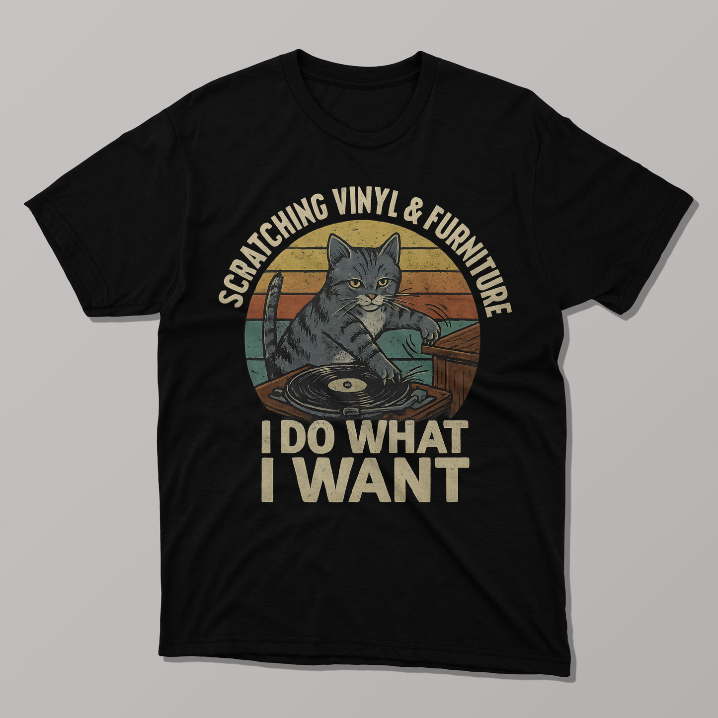 I Do What I Want, Scratching Vinyl and Furniture T-shirt