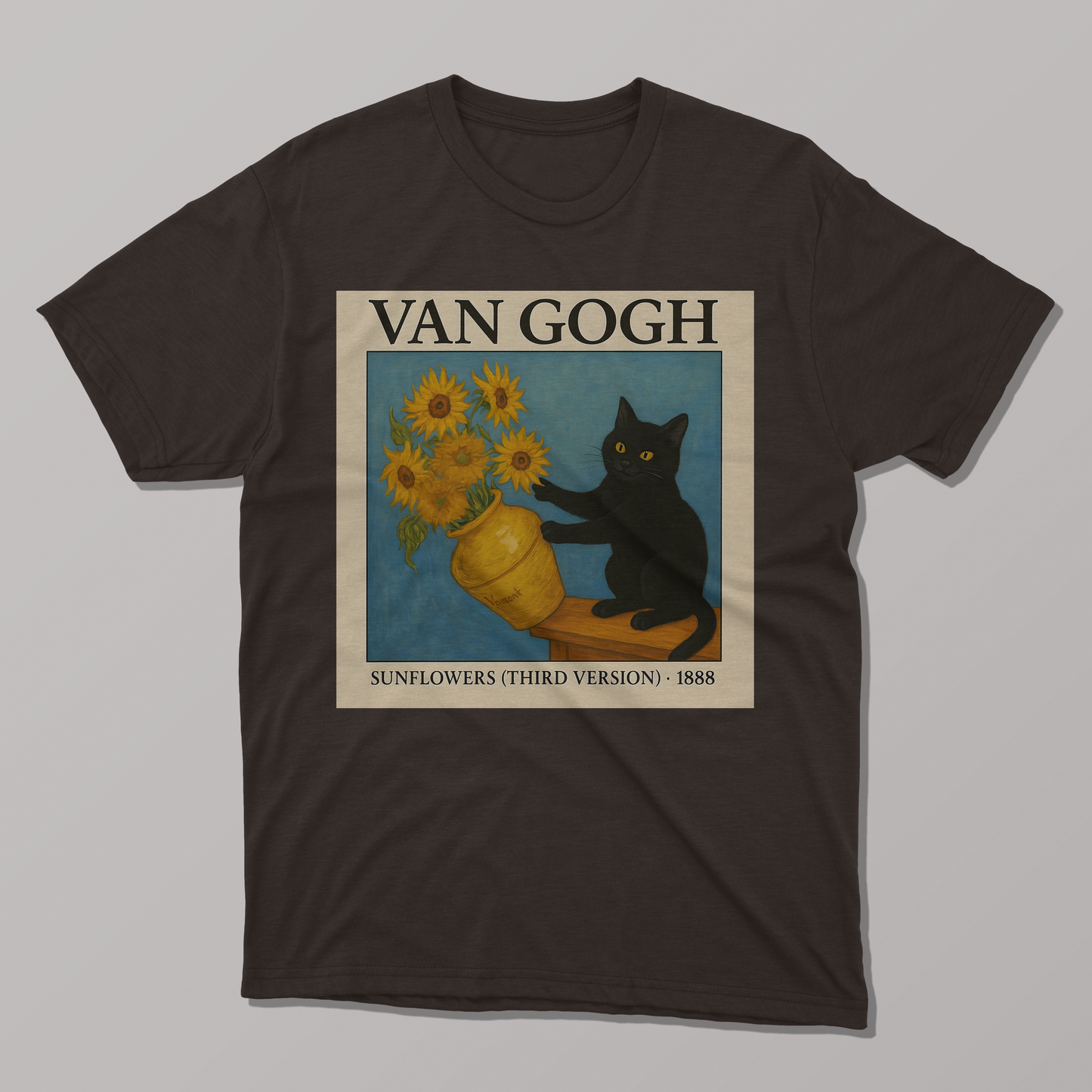 Van Gogh's Sunflowers Cat T-shirt