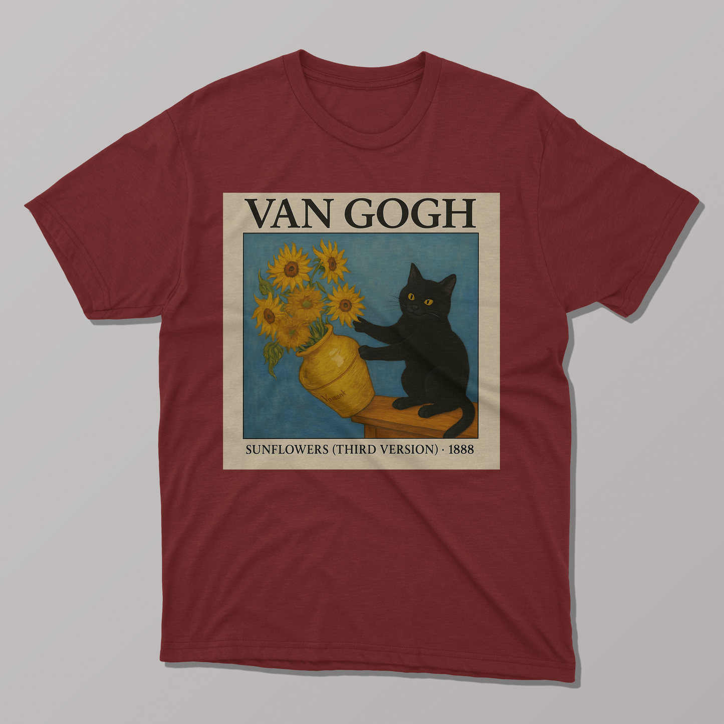 Van Gogh's Sunflowers Cat T-shirt