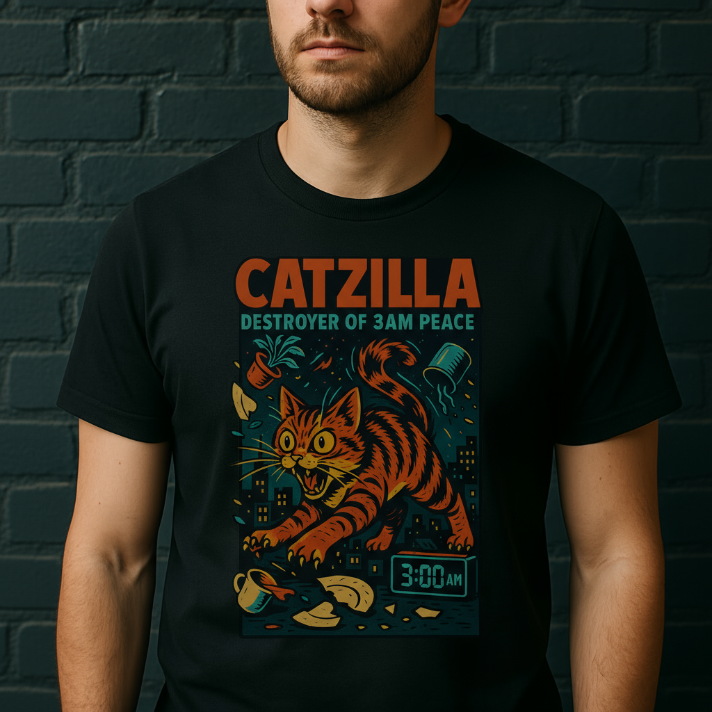 Catzilla Funny T-shirt