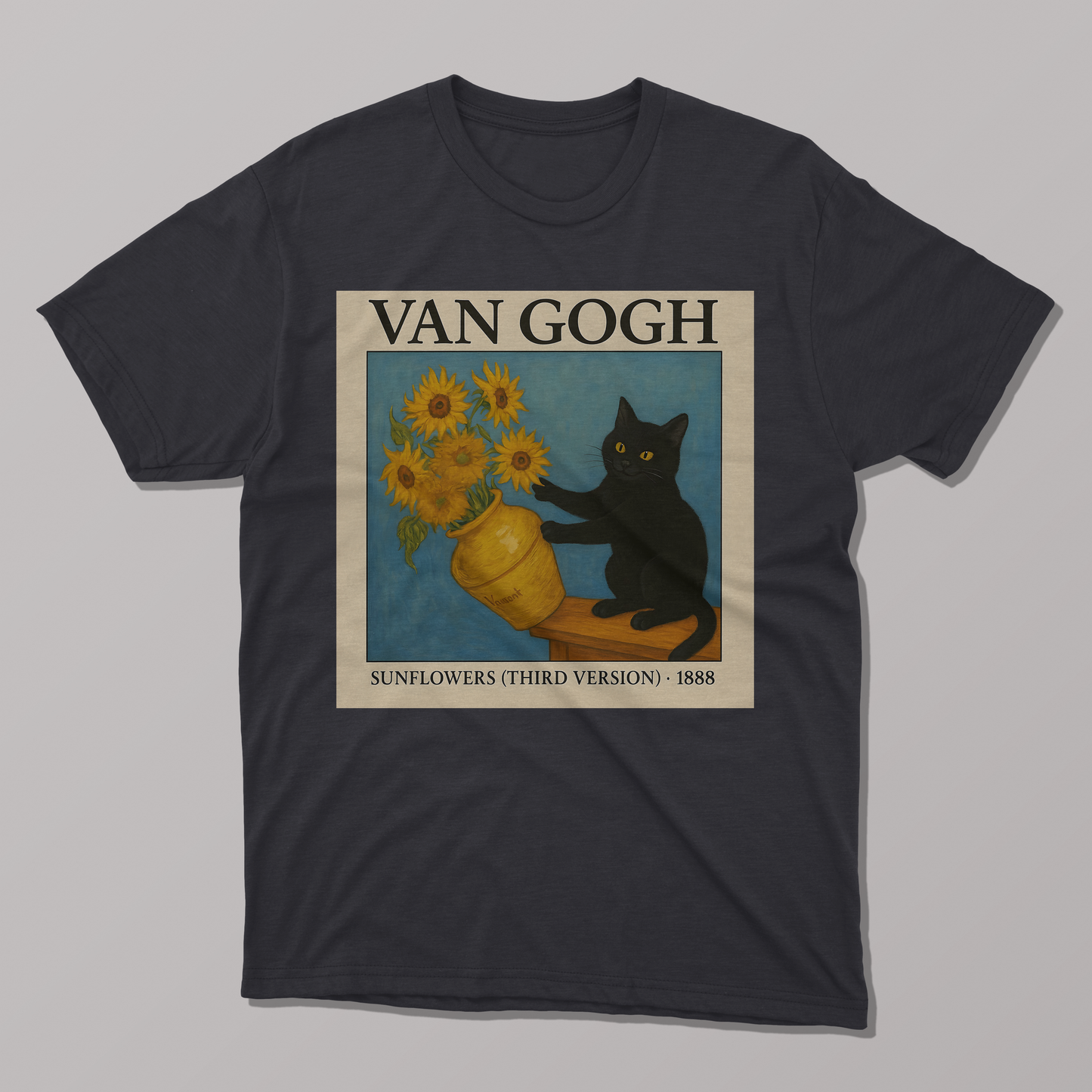 Van Gogh's Sunflowers Cat T-shirt
