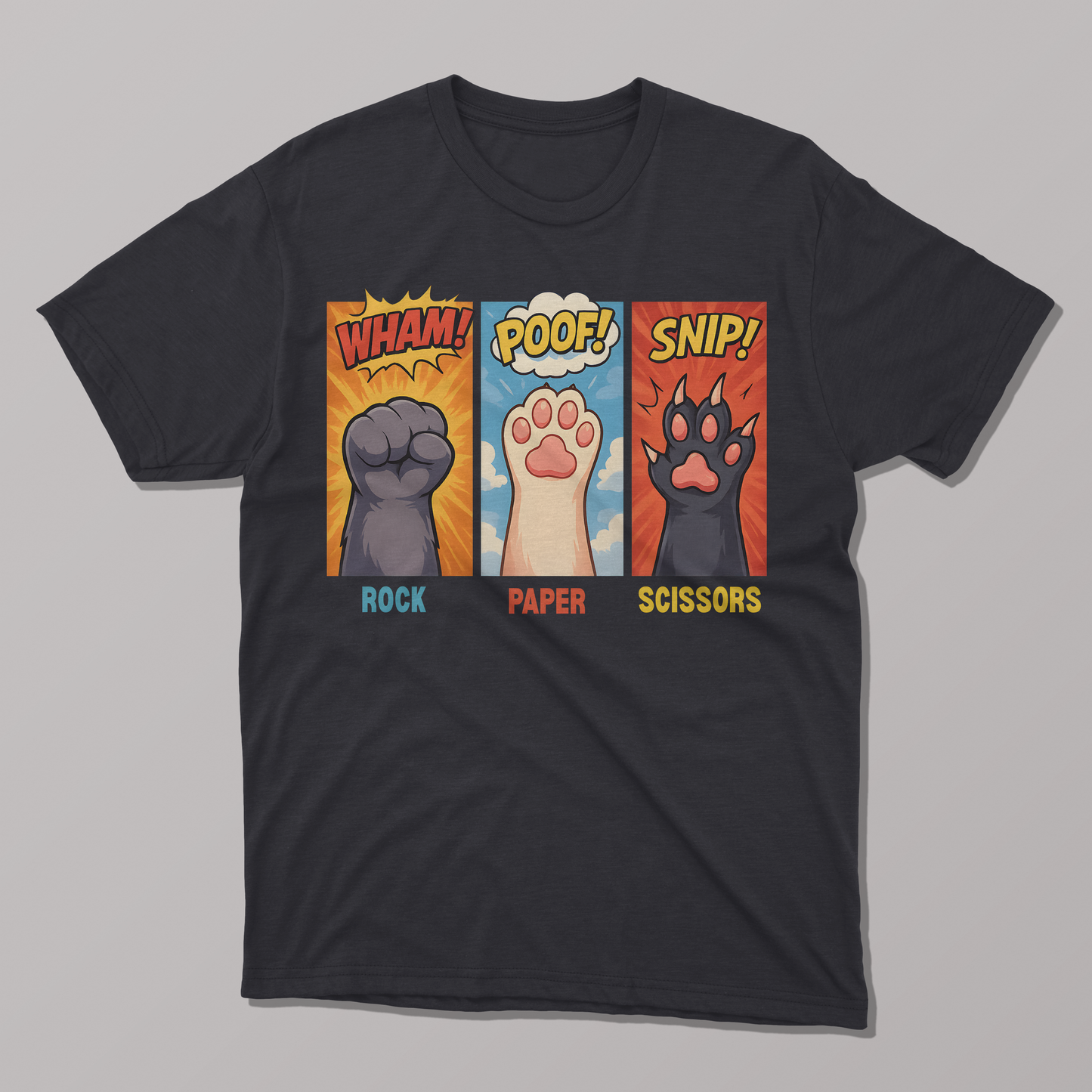 Rock Paper Scissors Tee - Fun Shirt For Cat and Game Lovers