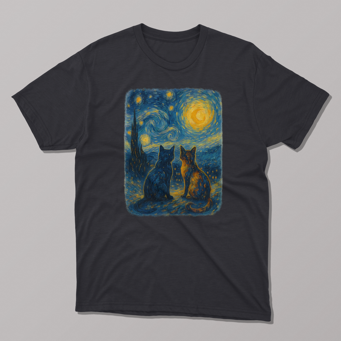 Starry Night Cats T-shirt