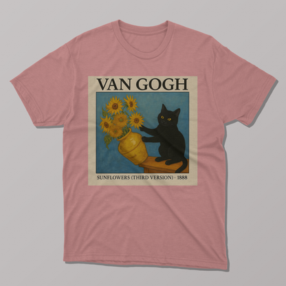 Van Gogh's Sunflowers Cat T-shirt