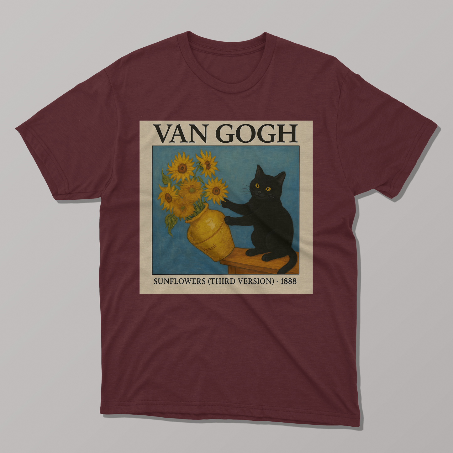 Van Gogh's Sunflowers Cat T-shirt