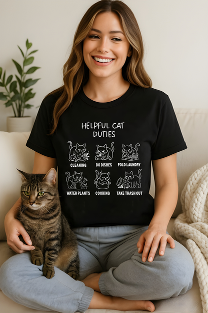 Helpful Cat Duties T-shirt