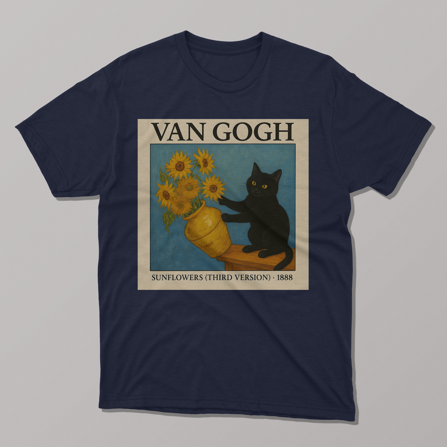 Van Gogh's Sunflowers Cat T-shirt