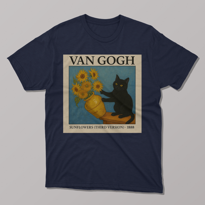 Van Gogh's Sunflowers Cat T-shirt