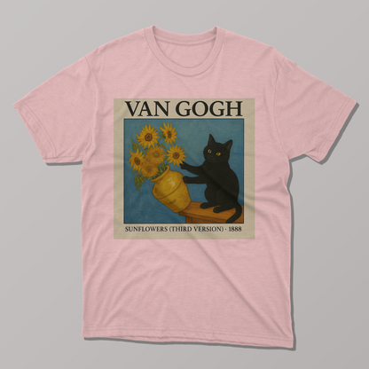 Van Gogh's Sunflowers Cat T-shirt