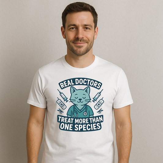Real Doctors Treat More Than One Species Vet T-shirt