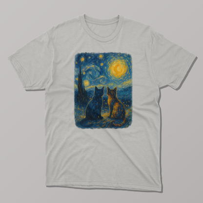 Starry Night Cats T-shirt