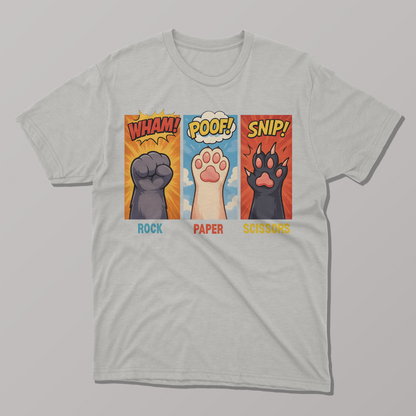Rock Paper Scissors Tee - Fun Shirt For Cat and Game Lovers