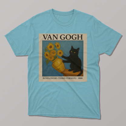 Van Gogh's Sunflowers Cat T-shirt