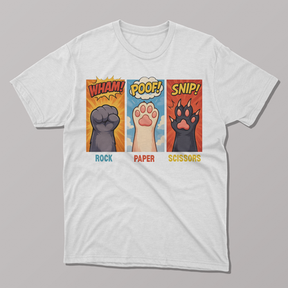 Rock Paper Scissors Tee - Fun Shirt For Cat and Game Lovers
