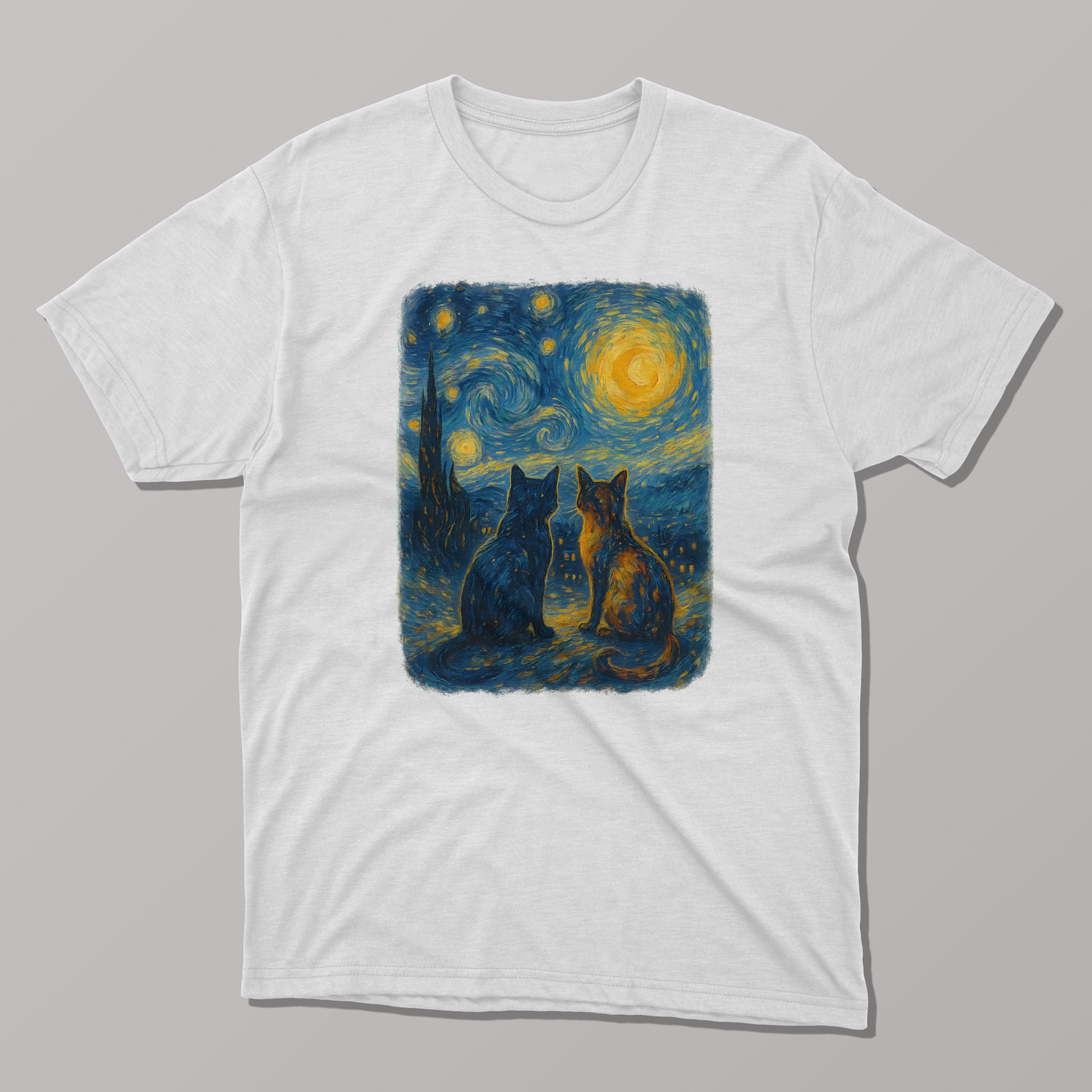 Starry Night Cats T-shirt