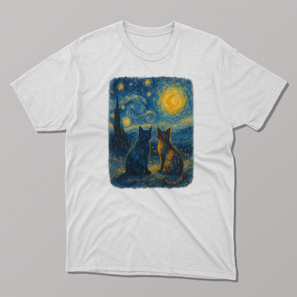 Starry Night Cats T-shirt