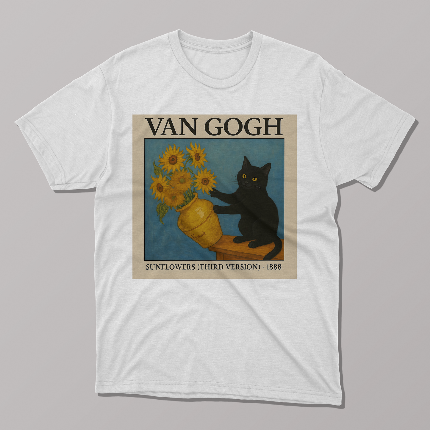 Van Gogh's Sunflowers Cat T-shirt