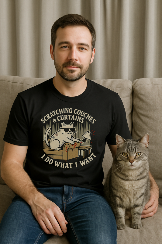 I Do What I Want, Scratching Couches & Curtains T-shirt